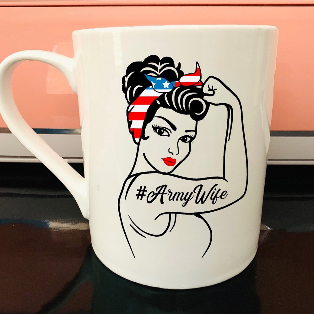 Retro Coffee Mug Army Wife Army Pride